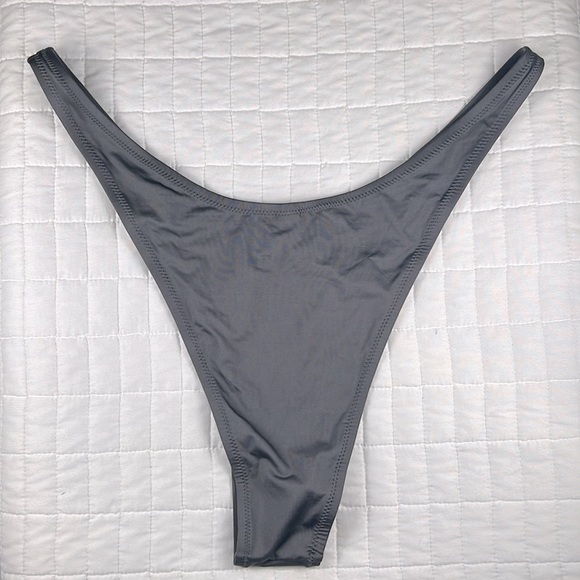 Skims Cheeky Tanga Swim Bottoms in Gunmetal Grey Size 3X NWT - Picture 5 of 9